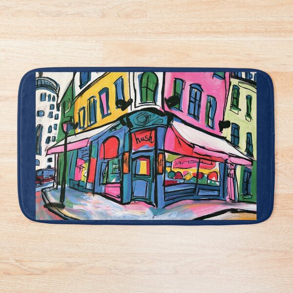Item preview, Vibrant Corner Cafe in a Colorful City Street with Bold Urban Architecture and Artistic Expression designed and sold by OlfactoART Studio.
