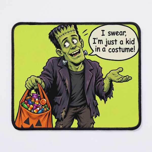 Item preview, Halloween art frankenstein trick or treating designed and sold by luckysolo.