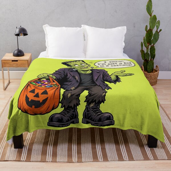 Item preview, Halloween art frankenstein trick or treating designed and sold by luckysolo.