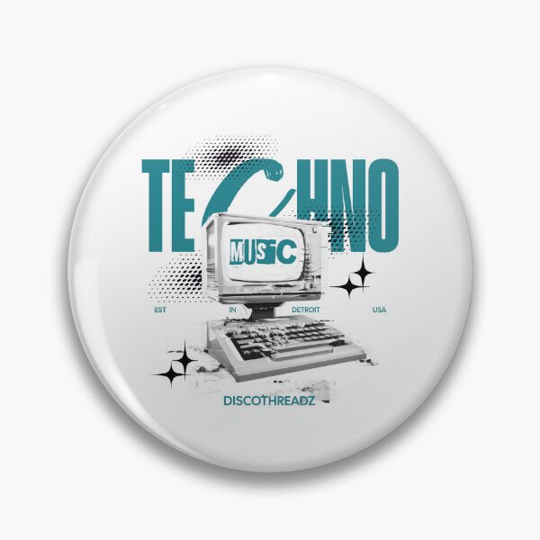 Item preview, TECHNO - Retro Computer (Blue) designed and sold by Discothreadz.