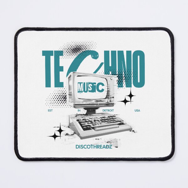 Item preview, TECHNO - Retro Computer (Blue) designed and sold by Discothreadz.