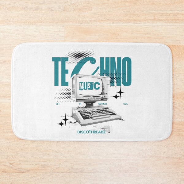 Item preview, TECHNO - Retro Computer (Blue) designed and sold by Discothreadz.