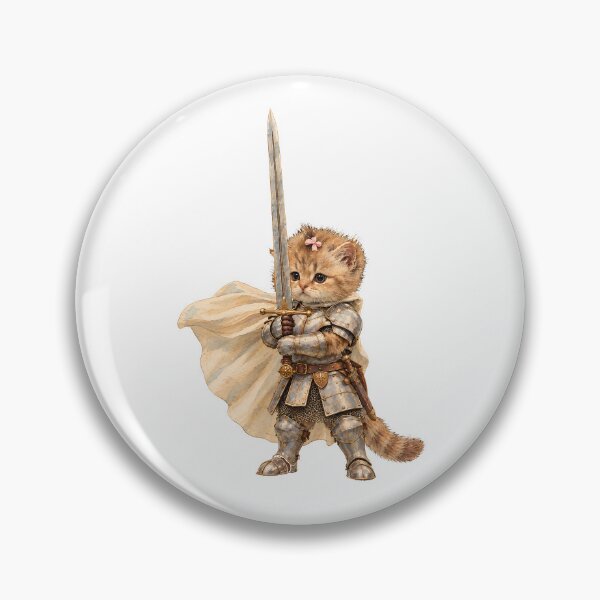 Item preview, Tiny Sword Cat Knight – Viral Armored Kitten Meme designed and sold by Extravanganzza.