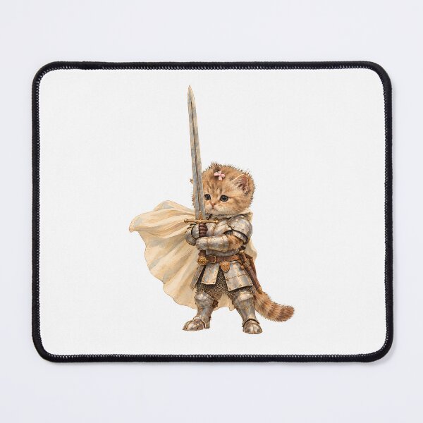 Item preview, Tiny Sword Cat Knight – Viral Armored Kitten Meme designed and sold by Extravanganzza.