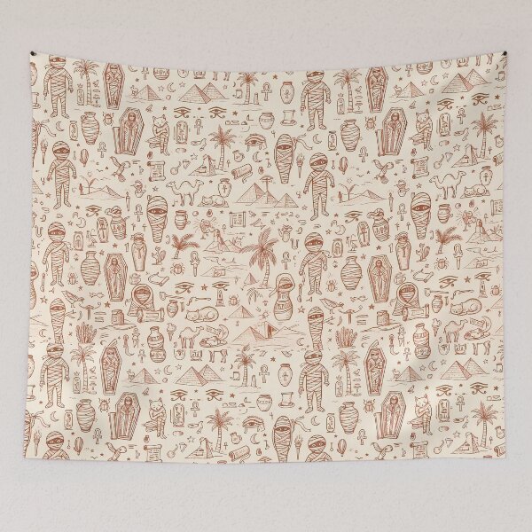 Item preview, Pyramid Whimsical Hand Drawn Folk Art Doodle Pattern designed and sold by ART ATTACK ZONE.