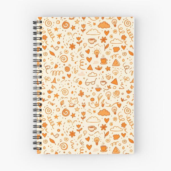 Item preview, Orange Whimsical Hand Drawn Folk Art Doodle Pattern designed and sold by ART ATTACK ZONE.