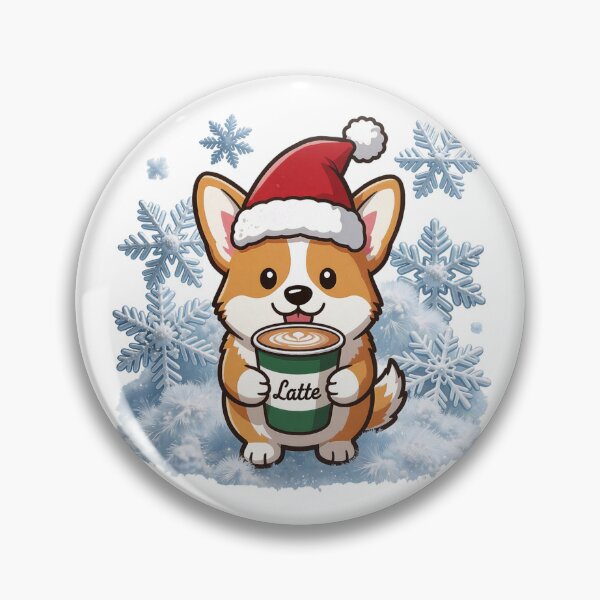 Item preview, Cute Christmas Corgi Coffee Latte Kawaii Holiday designed and sold by CorgiCoffeeHub.