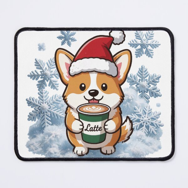 Item preview, Cute Christmas Corgi Coffee Latte Kawaii Holiday designed and sold by CorgiCoffeeHub.