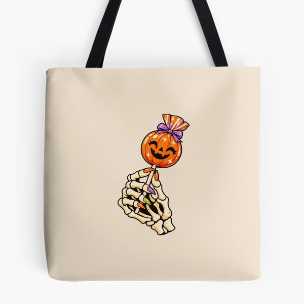 Item preview, Skeleton Hand Holding Pumpkin Lollipop designed and sold by Dopamine Department.