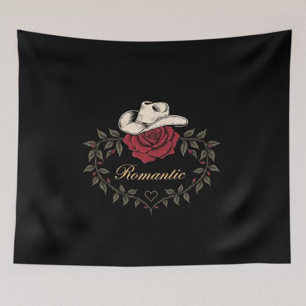 Item preview, romantic rose cowboy hat heart floral western love design men valentine gift designed and sold by DariaOltes.
