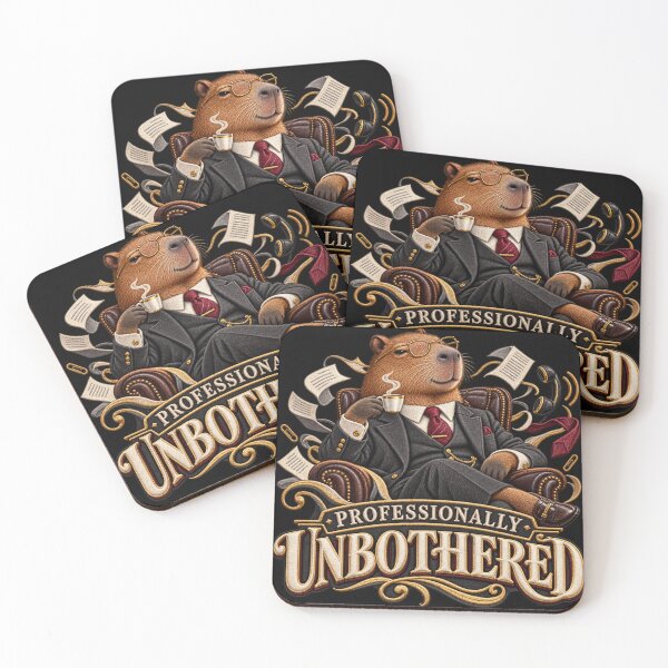 Item preview, Professionally Unbothered Capybara – Funny Office Humor Embroidered Design designed and sold by Emoji Emblems.