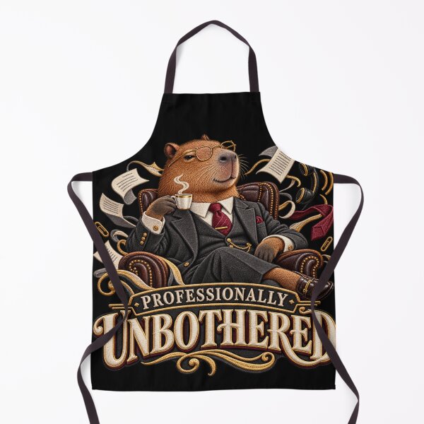 Item preview, Professionally Unbothered Capybara – Funny Office Humor Embroidered Design designed and sold by Emoji Emblems.