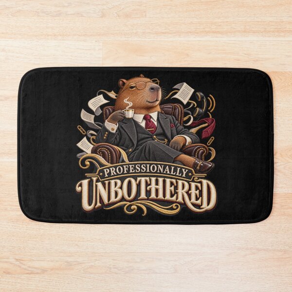 Item preview, Professionally Unbothered Capybara – Funny Office Humor Embroidered Design designed and sold by Emoji Emblems.