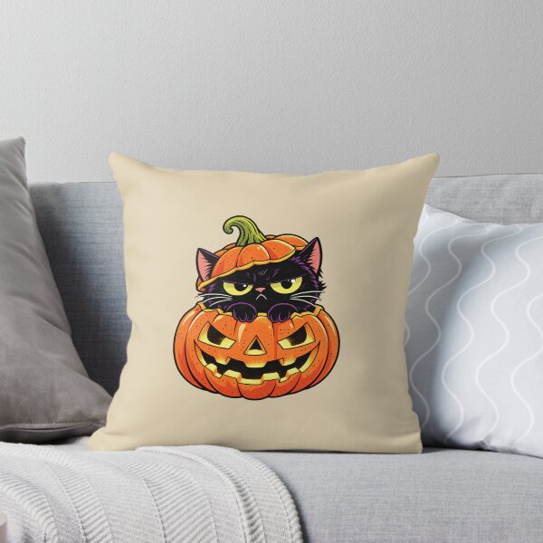 Item preview, Grumpy Black Cat in Pumpkin designed and sold by Dopamine Department.