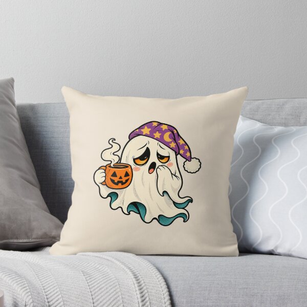 Item preview, Sleepy Ghost With Pumpkin Coffee designed and sold by Dopamine Department.