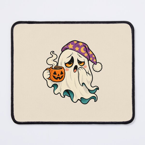 Item preview, Sleepy Ghost With Pumpkin Coffee designed and sold by Dopamine Department.
