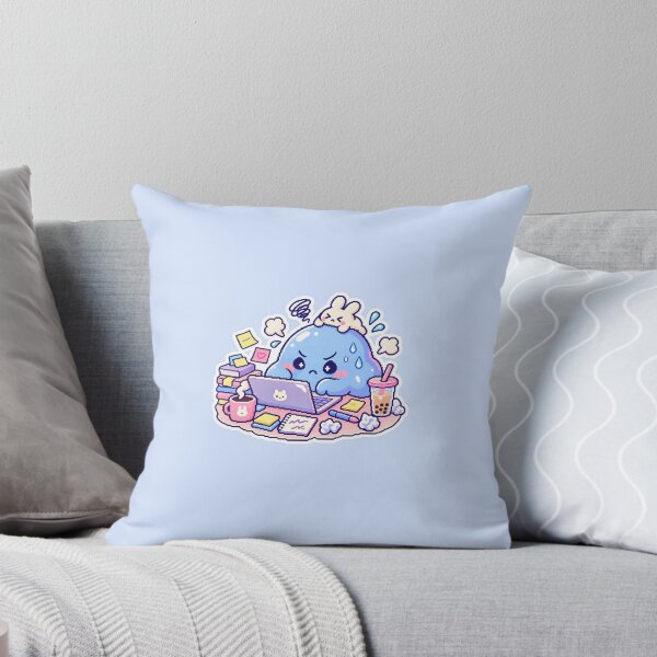 Item preview, Cute Overworked Blob at Laptop designed and sold by Dopamine Department.