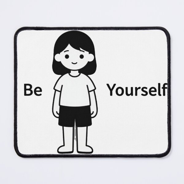 Item preview, Minimalist girl in black and white "Be Yourself" designed and sold by Abstr4ct W0rld.