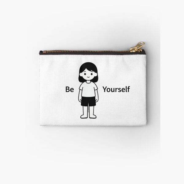 Item preview, Minimalist girl in black and white "Be Yourself" designed and sold by Abstr4ct W0rld.