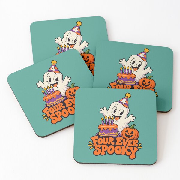 Item preview, Four Ever Spooky 4th Birthday Party Funny Ghost Halloween designed and sold by Endless7Art.