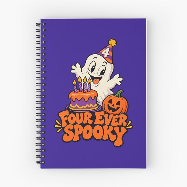 Item preview, Four Ever Spooky 4th Birthday Party Funny Ghost Halloween designed and sold by Endless7Art.