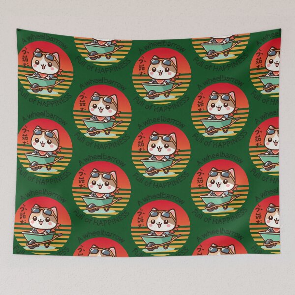 Item preview, A wheelbarrow full of happiness cute cat funny kawaii designed and sold by GrumpyGorillaz.