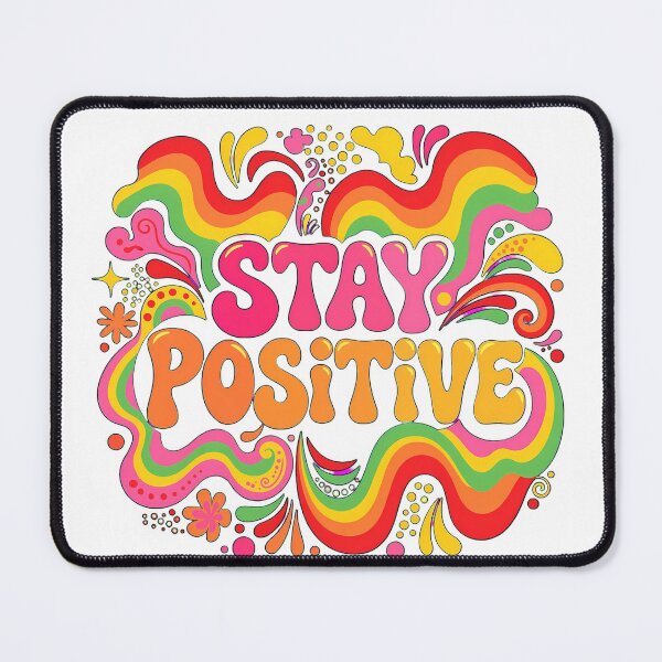 Item preview, Retro Stay Positive Psychedelic 70s Groovy Flower Quote designed and sold by rodiastore.