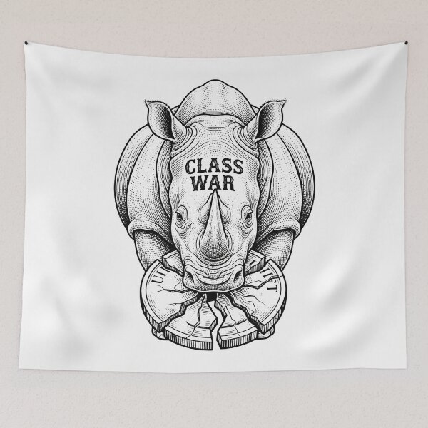 Item preview, Class War Rhino Vintage Engraving Coin Graphic designed and sold by Owcomm.