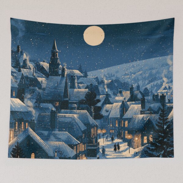 Item preview, Moonlit Villlage designed and sold by bubblyrainbow.