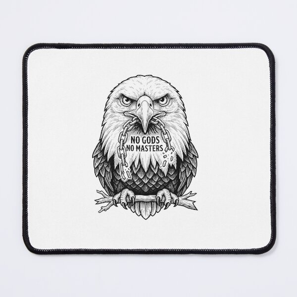 Item preview, No Gods No Masters Eagle Chain Quote designed and sold by Owcomm.