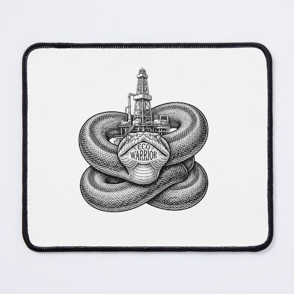Item preview, Eco Warrior Snake and Oil Rig Illustration designed and sold by Owcomm.