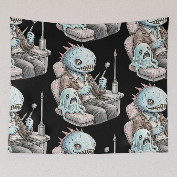 Item preview, Open Wide! – Creepy Cute Dentist Monster and Slime designed and sold by LujziWorld.