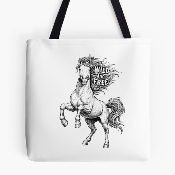 Item preview, Wild And Free Rearing Horse Vintage Illustration designed and sold by Owcomm.