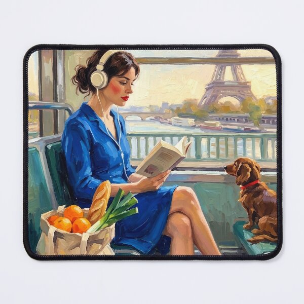 Item preview, Parisian Metro Reader, Eiffel Tower Impressionist Painting designed and sold by CARRAANN.