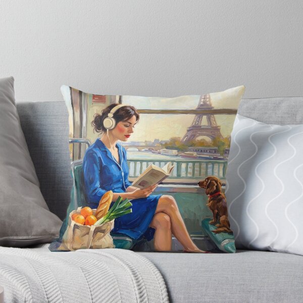 Item preview, Parisian Metro Reader, Eiffel Tower Impressionist Painting designed and sold by CARRAANN.