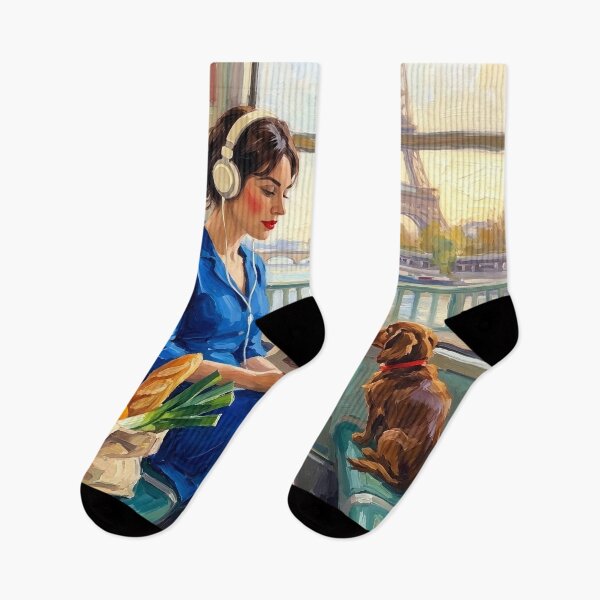 Item preview, Parisian Metro Reader, Eiffel Tower Impressionist Painting designed and sold by CARRAANN.
