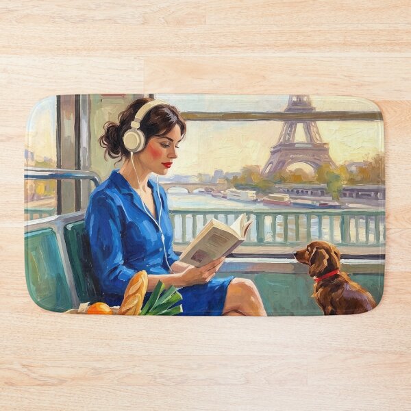 Item preview, Parisian Metro Reader, Eiffel Tower Impressionist Painting designed and sold by CARRAANN.