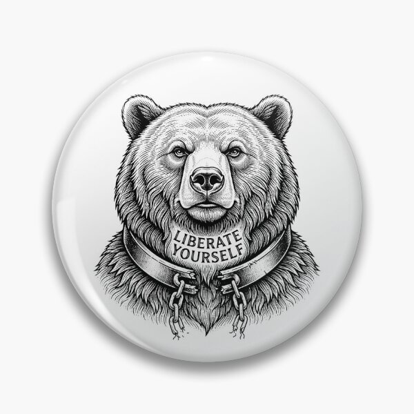 Item preview, Liberate Yourself Grizzly Bear Vintage Engraving Illustration    designed and sold by Owcomm.