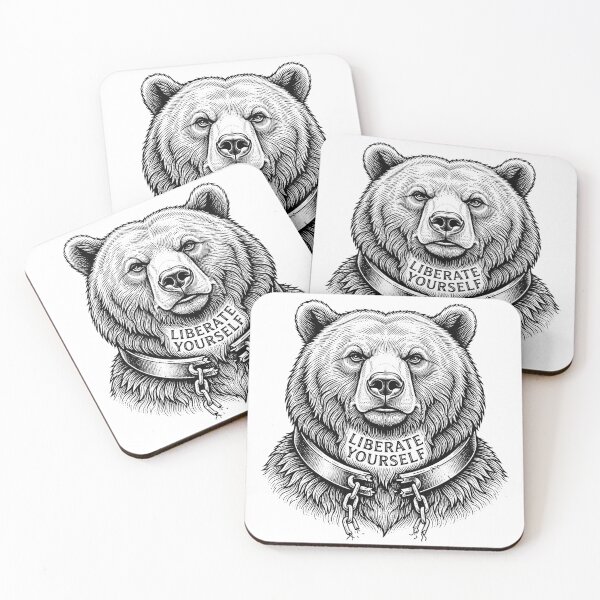 Item preview, Liberate Yourself Grizzly Bear Vintage Engraving Illustration    designed and sold by Owcomm.