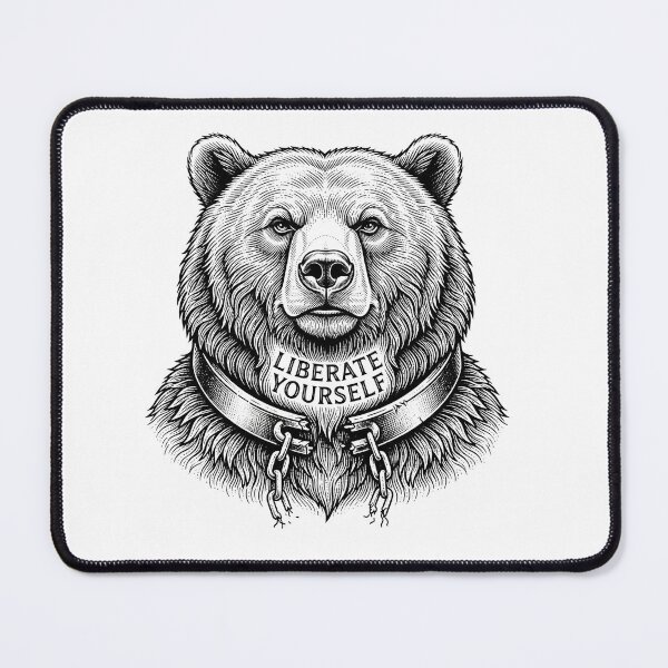 Item preview, Liberate Yourself Grizzly Bear Vintage Engraving Illustration    designed and sold by Owcomm.