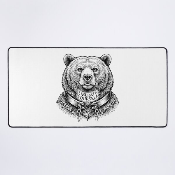 Item preview, Liberate Yourself Grizzly Bear Vintage Engraving Illustration    designed and sold by Owcomm.