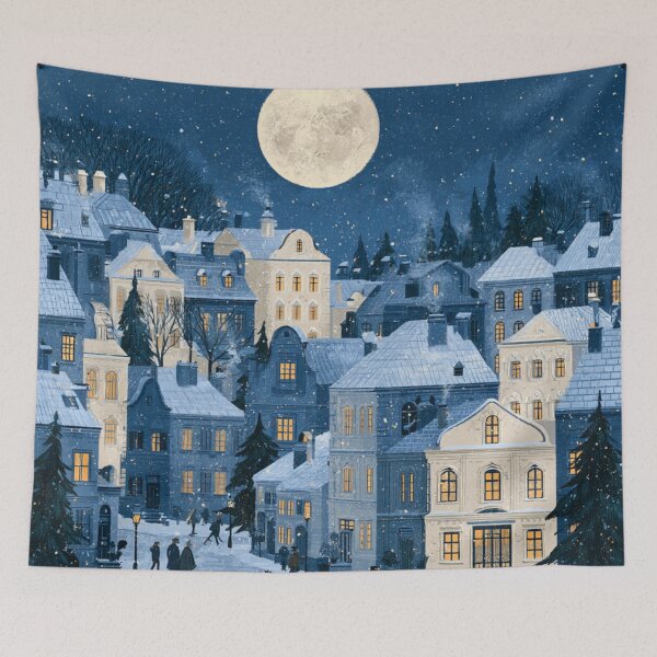 Item preview, Midnight Winter Town designed and sold by bubblyrainbow.