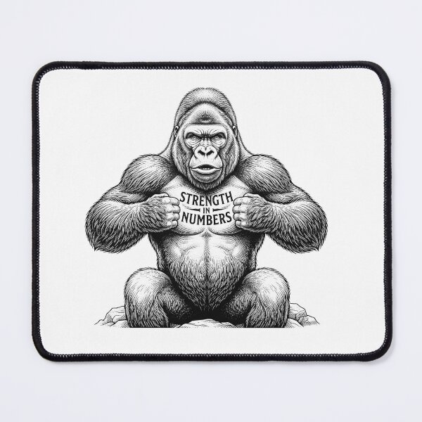 Item preview, Strength In Numbers Gorilla Quote Graphic designed and sold by Owcomm.