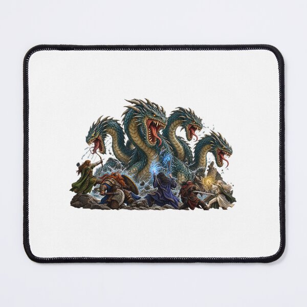 Item preview, This is a design of a Hydra fighting an adventurer party designed and sold by RBBeachDesigns.