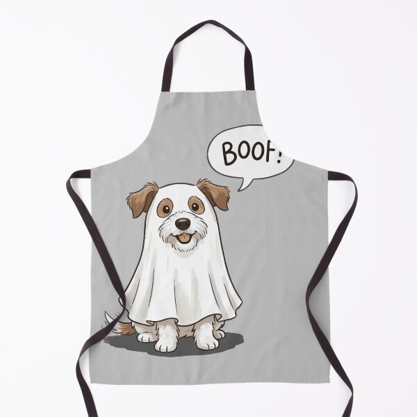 Item preview, Halloween art dog in ghost costume - boof designed and sold by luckysolo.