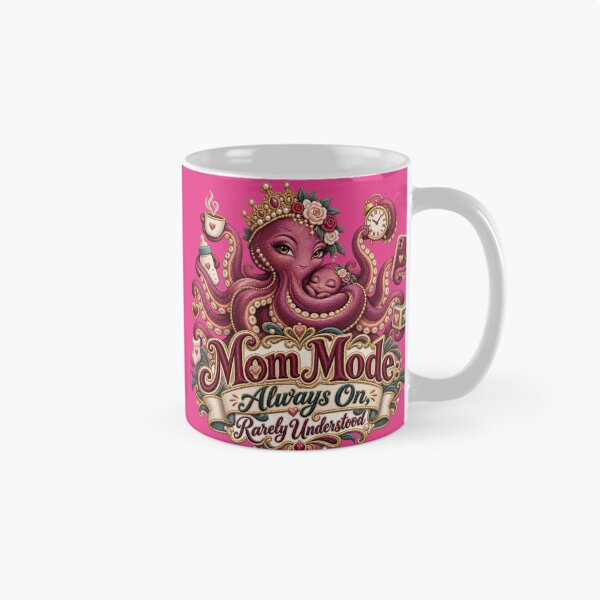 Item preview, Mom Mode Always On – Funny Multitasking Octopus Mother Embroidery Design designed and sold by Emoji Emblems.