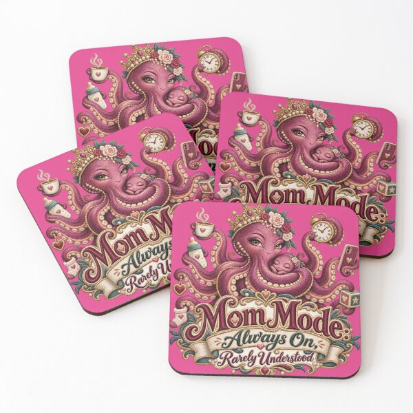 Item preview, Mom Mode Always On – Funny Multitasking Octopus Mother Embroidery Design designed and sold by Emoji Emblems.