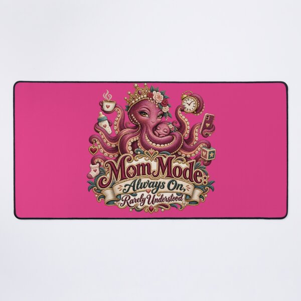 Item preview, Mom Mode Always On – Funny Multitasking Octopus Mother Embroidery Design designed and sold by Emoji Emblems.