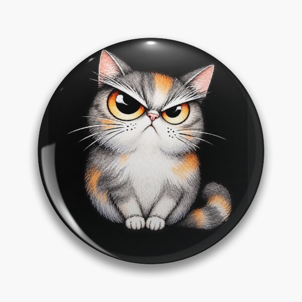 Item preview, Grumpy tricolor cat with an intense gaze designed and sold by BigArt-ec.