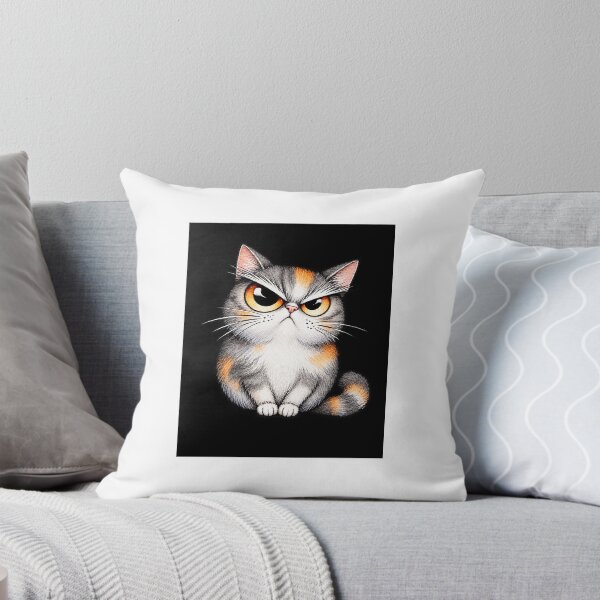 Item preview, Grumpy tricolor cat with an intense gaze designed and sold by BigArt-ec.